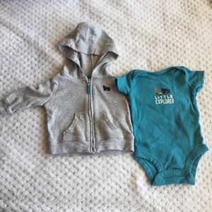 Sweat shirt and onesie